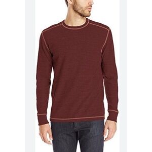 AGAVE WILLAS LONG SLEEVE CONTRAST STITCH TOP MENS LG CREWNECK PREPPY CASUAL